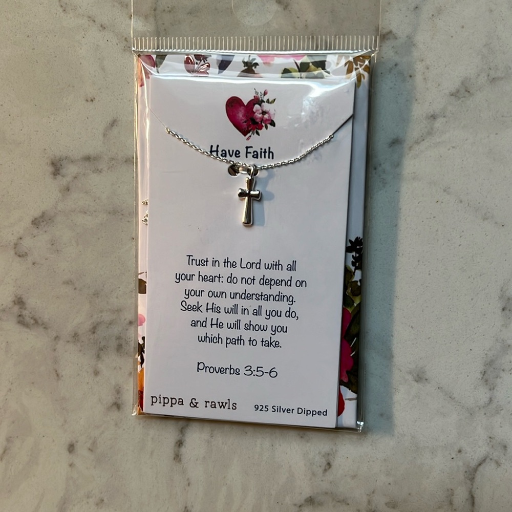 NWT - Necklace sliver dipped - have faith cross